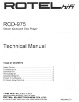 Rotel RCD-975 - Technical manual 